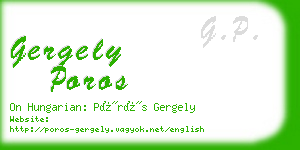 gergely poros business card